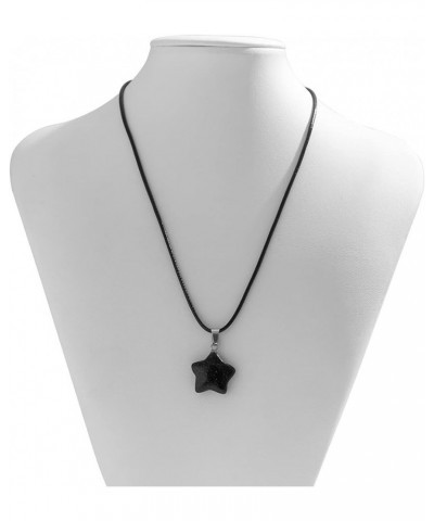 Colorful Acrylic Star Charm Pendant Choker Necklace Simple Black Wax Thread Necklace Jade Opal Transparent Star Accessories G...