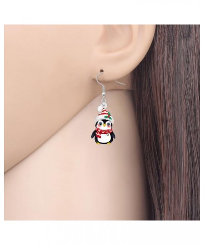 Acrylic Cute Christmas Hat Penguin Earrings Dangle Drop Anime Scarf Animals Jewelry Gifts for Women Girls Kids Party Favors D...