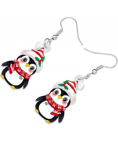 Acrylic Cute Christmas Hat Penguin Earrings Dangle Drop Anime Scarf Animals Jewelry Gifts for Women Girls Kids Party Favors D...