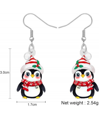 Acrylic Cute Christmas Hat Penguin Earrings Dangle Drop Anime Scarf Animals Jewelry Gifts for Women Girls Kids Party Favors D...