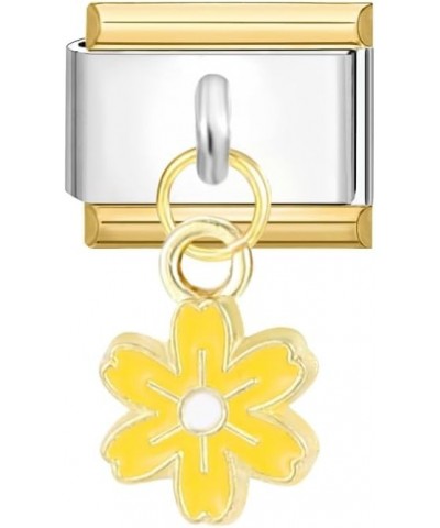 Italian Charm with Pendant Yellow Flower-Pendant $7.52 Bracelets