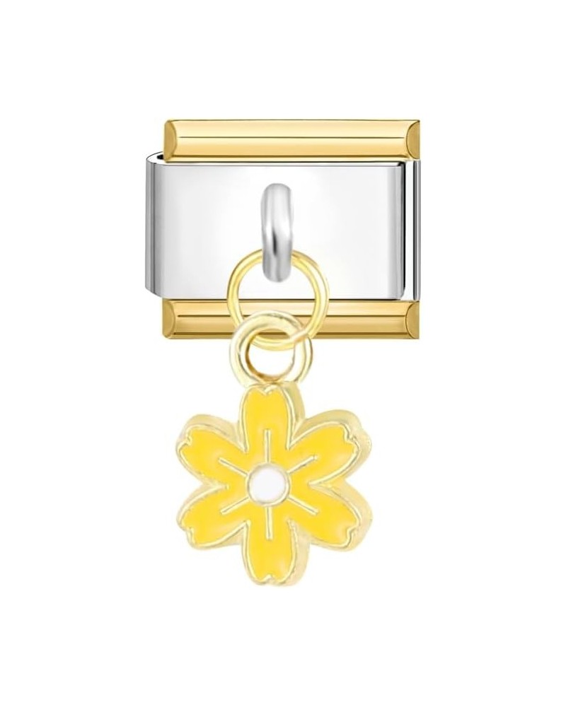 Italian Charm with Pendant Yellow Flower-Pendant $7.52 Bracelets