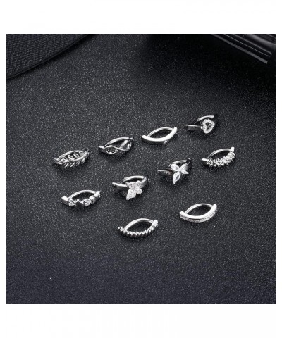 10 PCS Clicker Belly Button Ring for Women 14G Surgical Steel Clicker Belly Rings CZ Heart Butterfly Belly Button Piercing Re...