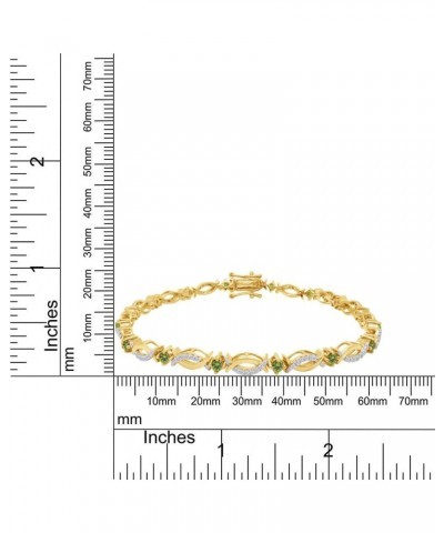 14K Yellow Gold Plated 925 Sterling Silver Link Bracelet Jewelry for Women Peridot 7.5 Inches $49.60 Bracelets