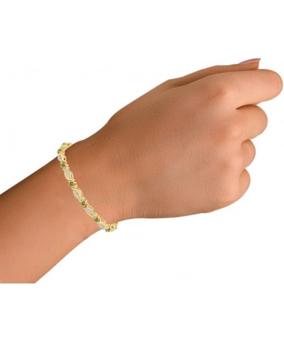 14K Yellow Gold Plated 925 Sterling Silver Link Bracelet Jewelry for Women Peridot 7.5 Inches $49.60 Bracelets