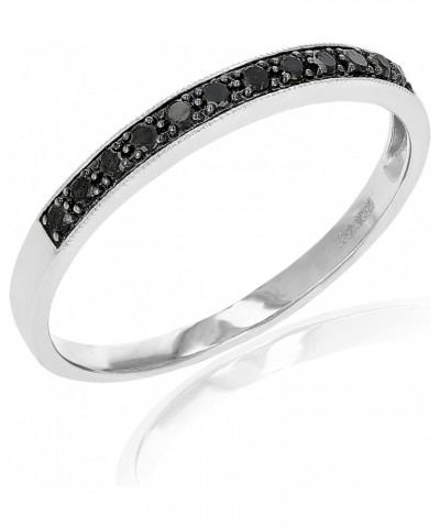 1/5 cttw Black Diamond Wedding Band in .925 Sterling Silver with Milgrain $39.95 Bracelets