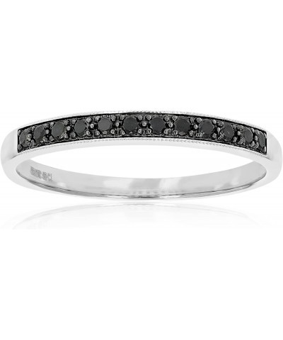 1/5 cttw Black Diamond Wedding Band in .925 Sterling Silver with Milgrain $39.95 Bracelets