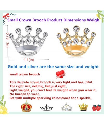 lot 12/24/48pcs small crown brooch pins for women fashion gold silver rhinestone crown brooches pin for men suit jacket bulk ...