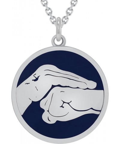 Martial Arts Karate Pendant Necklace in Solid 14k Gold, Made in America 20" Necklace Blue Enamel White Gold $149.85 Necklaces