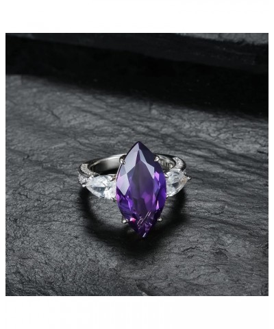 Natural Gemstone Marquise Ring - 925 Sterling Silver Rhodium Plated Genuine Gemstone Women Ring, Glamour Natural Gemstone Bir...