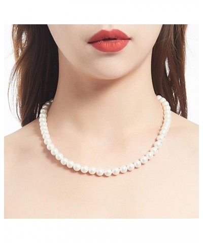 Beaded Strand Pearl Choker Necklace - Fashion Jewelry Birthday Gifts For Women 21-8mm White $8.54 Necklaces