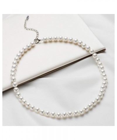 Beaded Strand Pearl Choker Necklace - Fashion Jewelry Birthday Gifts For Women 21-8mm White $8.54 Necklaces