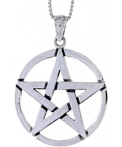 Sterling Silver Star Pentagon Pendant, 1 1/4 inch Tall $21.67 Pendants