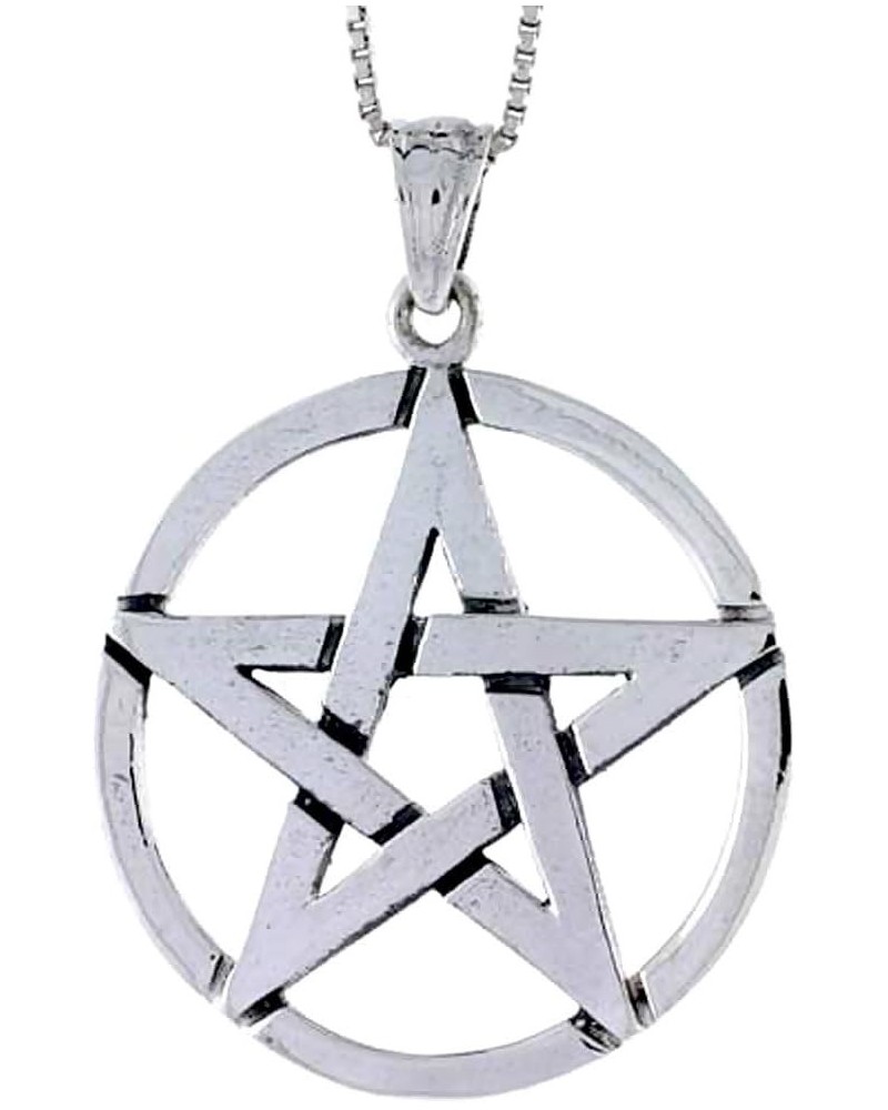 Sterling Silver Star Pentagon Pendant, 1 1/4 inch Tall $21.67 Pendants