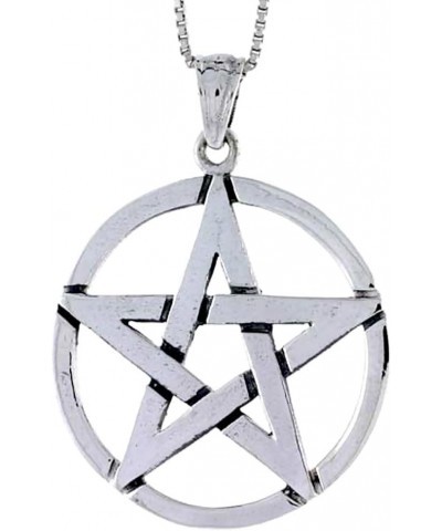 Sterling Silver Star Pentagon Pendant, 1 1/4 inch Tall $21.67 Pendants