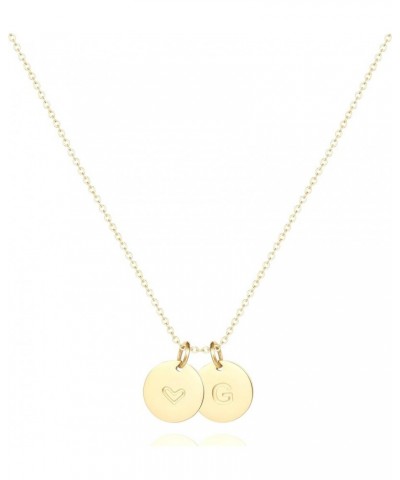 Tiny Initial Heart Necklace,Dainty Personalized Letter Heart Necklace for Women,18K Gold Plated G $8.54 Necklaces