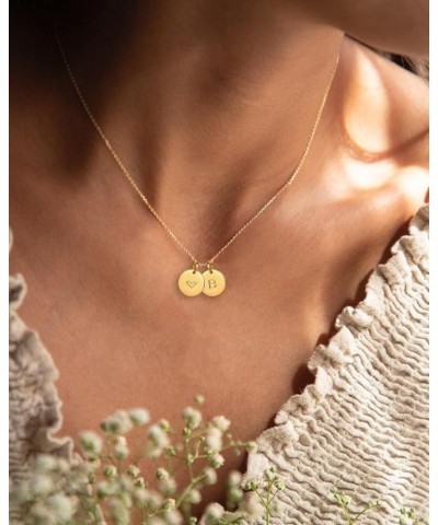 Tiny Initial Heart Necklace,Dainty Personalized Letter Heart Necklace for Women,18K Gold Plated G $8.54 Necklaces