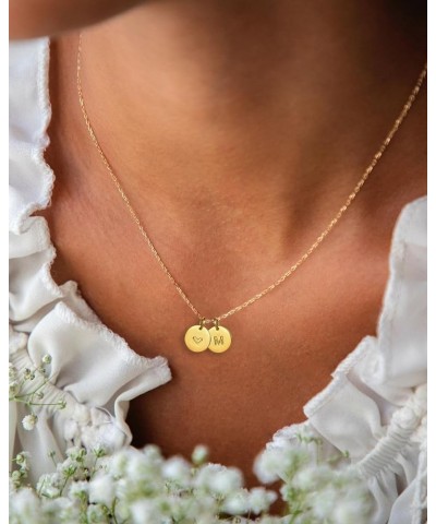 Tiny Initial Heart Necklace,Dainty Personalized Letter Heart Necklace for Women,18K Gold Plated G $8.54 Necklaces