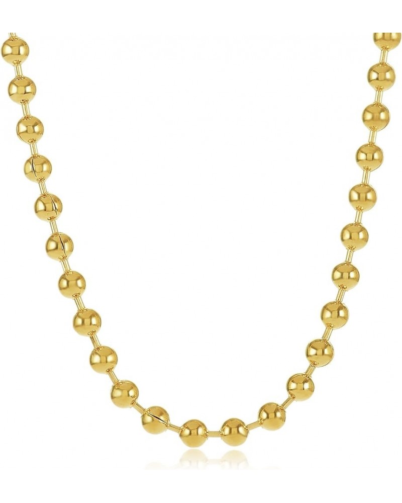 1mm-6mm 14k Yellow Gold Plated Ball Military Chain Necklace or Bracelet 18 Inches 3.3mm Necklace $15.51 Bracelets