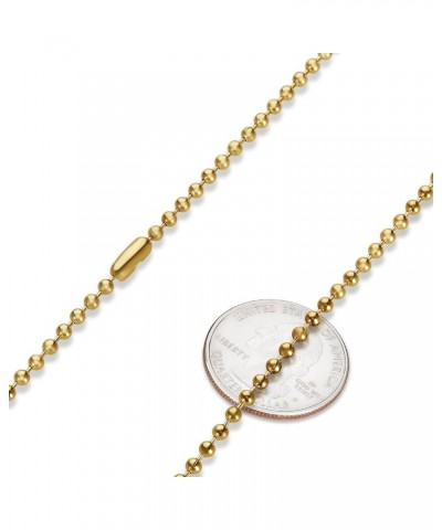 1mm-6mm 14k Yellow Gold Plated Ball Military Chain Necklace or Bracelet 18 Inches 3.3mm Necklace $15.51 Bracelets