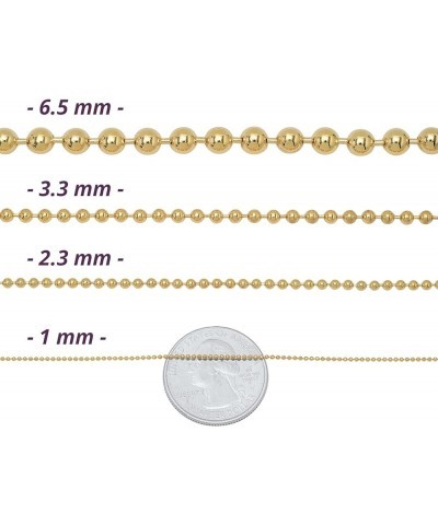 1mm-6mm 14k Yellow Gold Plated Ball Military Chain Necklace or Bracelet 18 Inches 3.3mm Necklace $15.51 Bracelets