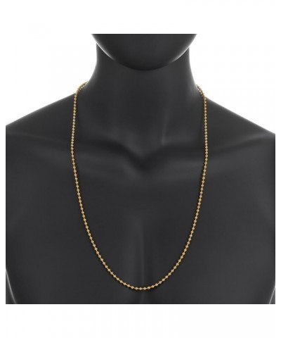 1mm-6mm 14k Yellow Gold Plated Ball Military Chain Necklace or Bracelet 18 Inches 3.3mm Necklace $15.51 Bracelets