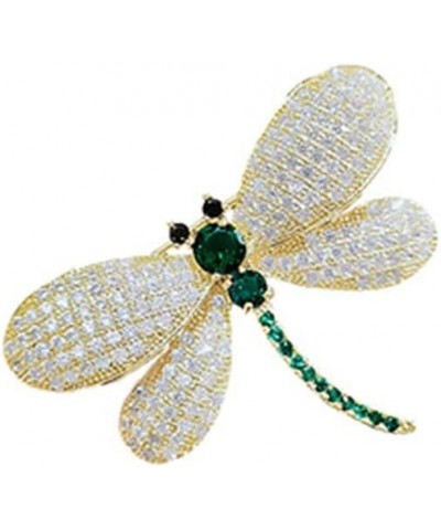 Crystal Dragonfly Brooch Pin,Crystal Butterfly Lapel Pin,Cute Animal Dragonfly Suit Pin Jewelry Gifts for Women Girls Green,R...