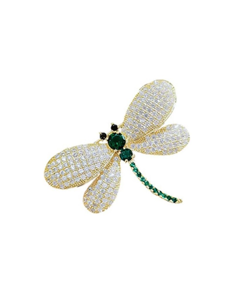 Crystal Dragonfly Brooch Pin,Crystal Butterfly Lapel Pin,Cute Animal Dragonfly Suit Pin Jewelry Gifts for Women Girls Green,R...