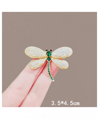 Crystal Dragonfly Brooch Pin,Crystal Butterfly Lapel Pin,Cute Animal Dragonfly Suit Pin Jewelry Gifts for Women Girls Green,R...