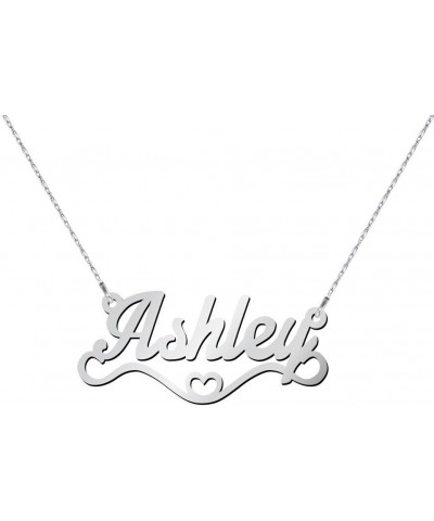 10K Heart Name Necklace by JEWLR 16.0 Inches White Gold $57.09 Necklaces