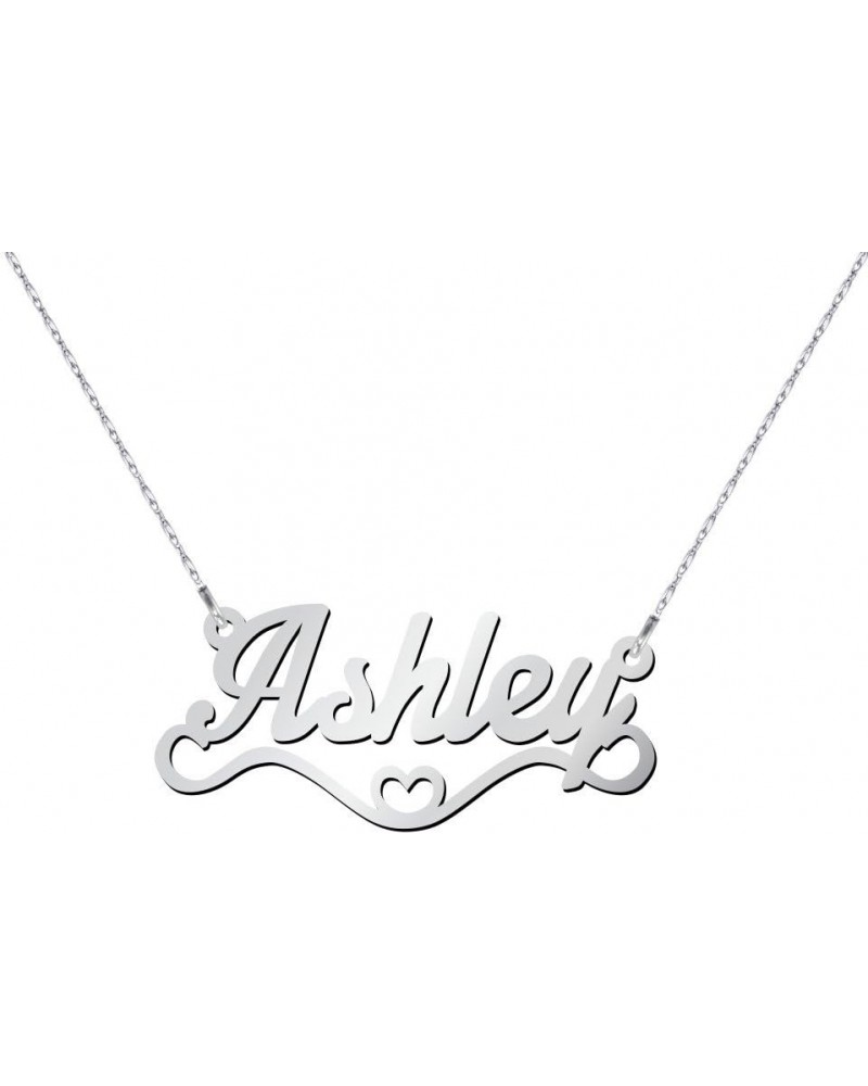 10K Heart Name Necklace by JEWLR 16.0 Inches White Gold $57.09 Necklaces