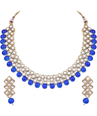 Indian Traditional Jewellry Set For Women Blue $13.99 Jewelry Sets