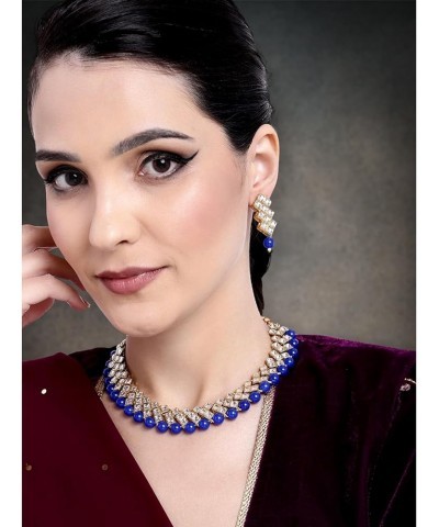 Indian Traditional Jewellry Set For Women Blue $13.99 Jewelry Sets