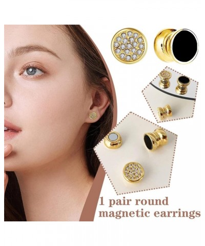 9 Pairs Magnetic Stud Earrings for Women Clip on Earrings Inlaid Cubic Zirconia Pearl Stud Earrings Fashion Magnetic Earrings...