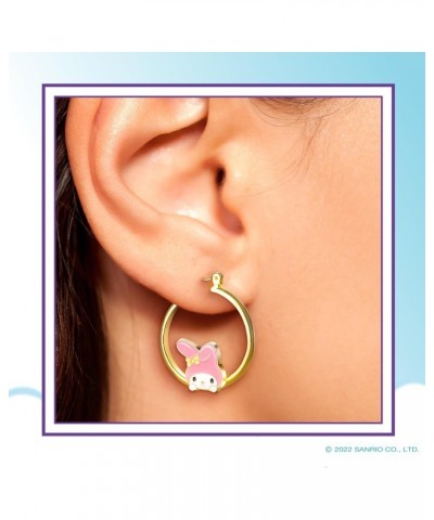 Sanrio Womens My Melody Hoop Earrings - Imit. Flash Plated and Enamel My Melody Earrings Officially Licensed $12.00 Earrings