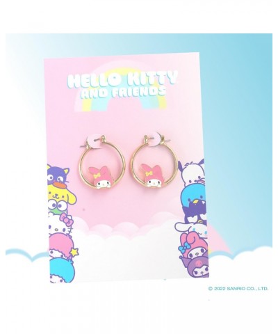 Sanrio Womens My Melody Hoop Earrings - Imit. Flash Plated and Enamel My Melody Earrings Officially Licensed $12.00 Earrings