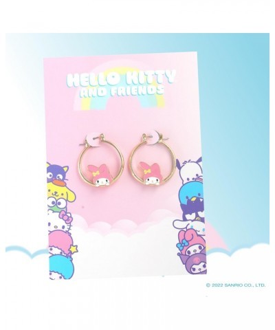 Sanrio Womens My Melody Hoop Earrings - Imit. Flash Plated and Enamel My Melody Earrings Officially Licensed $12.00 Earrings