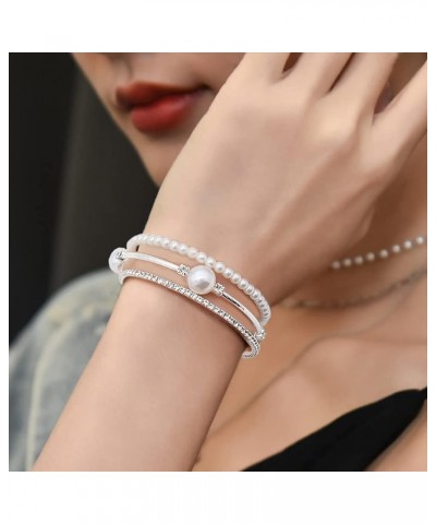 Multi-loop Alloy Rhinestone Bracelet Opening Adjustable Size Spiral Wrap Bangle Band for Women Girls Type2 Silver $8.09 Brace...