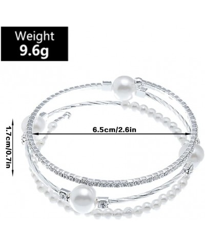 Multi-loop Alloy Rhinestone Bracelet Opening Adjustable Size Spiral Wrap Bangle Band for Women Girls Type2 Silver $8.09 Brace...