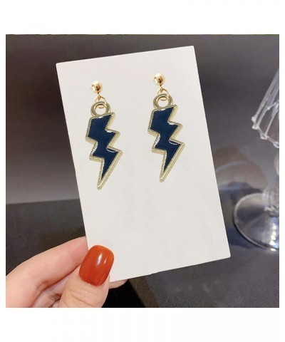 8 Pairs Delicate Cute Dangle Lightning Bolt Drop Hook Earrings Alloy Punk Women Party Jewelry 8 Pairs-Gold $5.31 Earrings