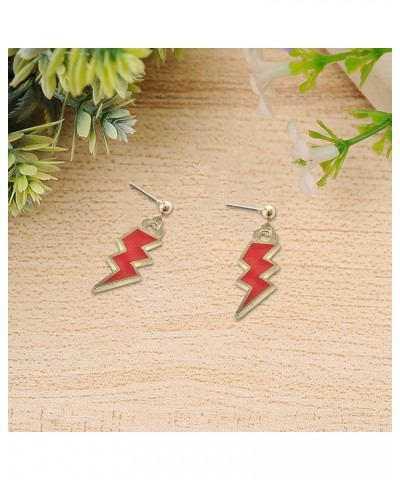 8 Pairs Delicate Cute Dangle Lightning Bolt Drop Hook Earrings Alloy Punk Women Party Jewelry 8 Pairs-Gold $5.31 Earrings