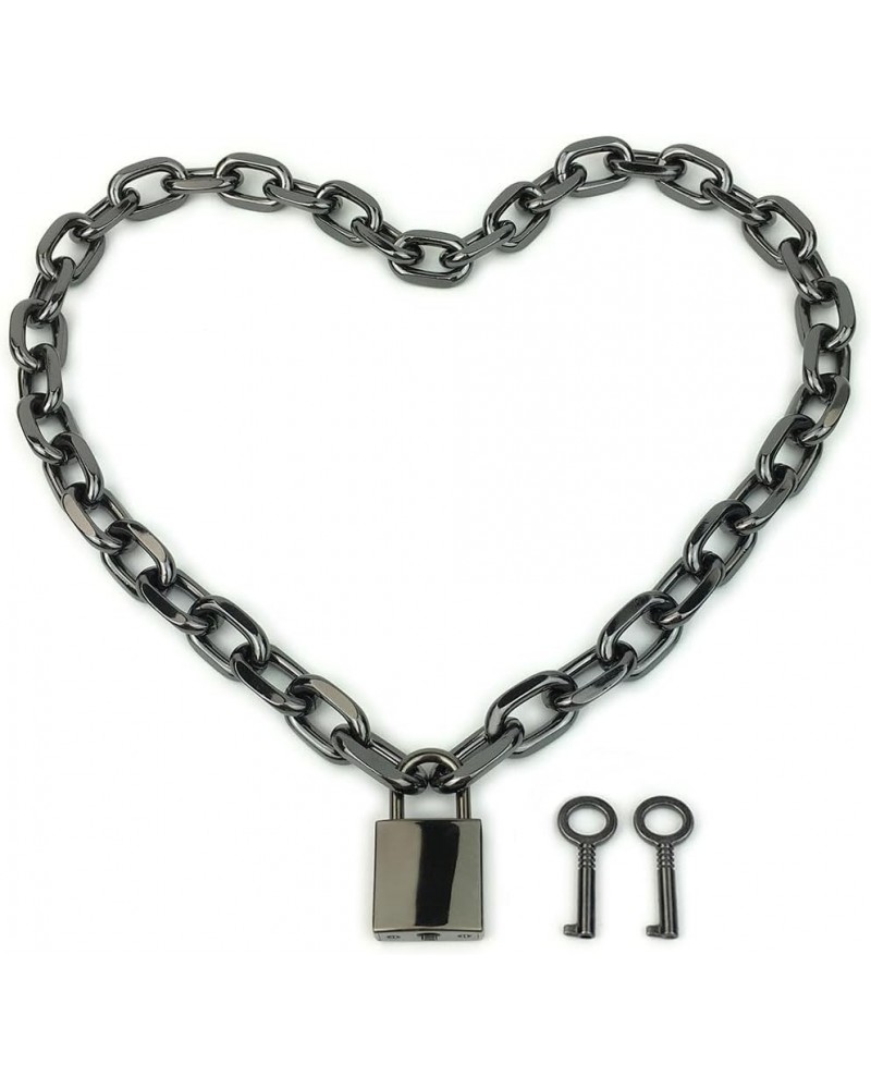 Padlock Chain Necklace Collar Choker with Two Keys and Box for Women, Men and Pet 22 Inches I $11.75 Necklaces