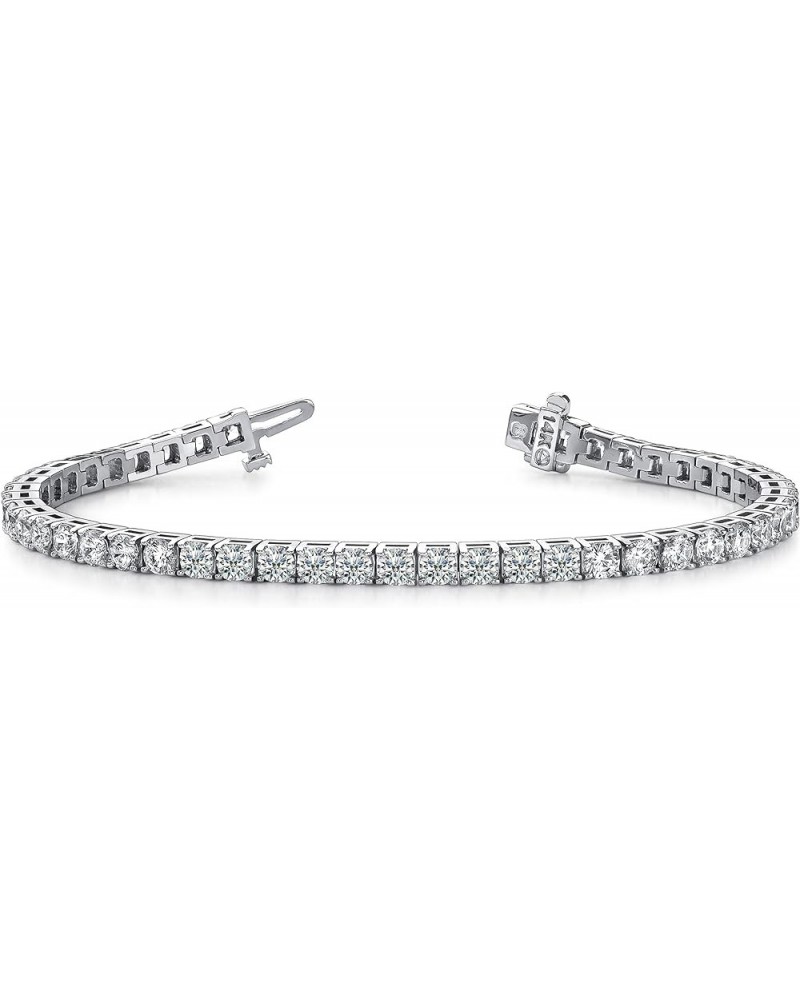 5 to 20 Carat LAB GROWN Classic Diamond Tennis Bracelet 4 Prong Ultra Premium Collection (E-F Color, VS2-SI1 Clarity) Sterlin...