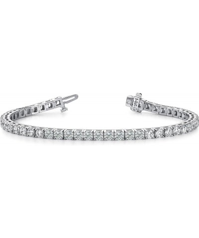 5 to 20 Carat LAB GROWN Classic Diamond Tennis Bracelet 4 Prong Ultra Premium Collection (E-F Color, VS2-SI1 Clarity) Sterlin...