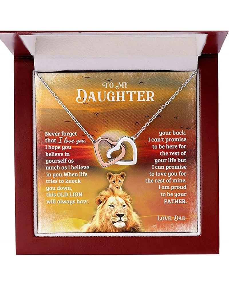 Daughter Gifts From Dad, Father Daughter Necklace, To My Daughter Lion Dad And Daughter Necklace, Father Daughter Gifts Love ...