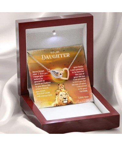 Daughter Gifts From Dad, Father Daughter Necklace, To My Daughter Lion Dad And Daughter Necklace, Father Daughter Gifts Love ...