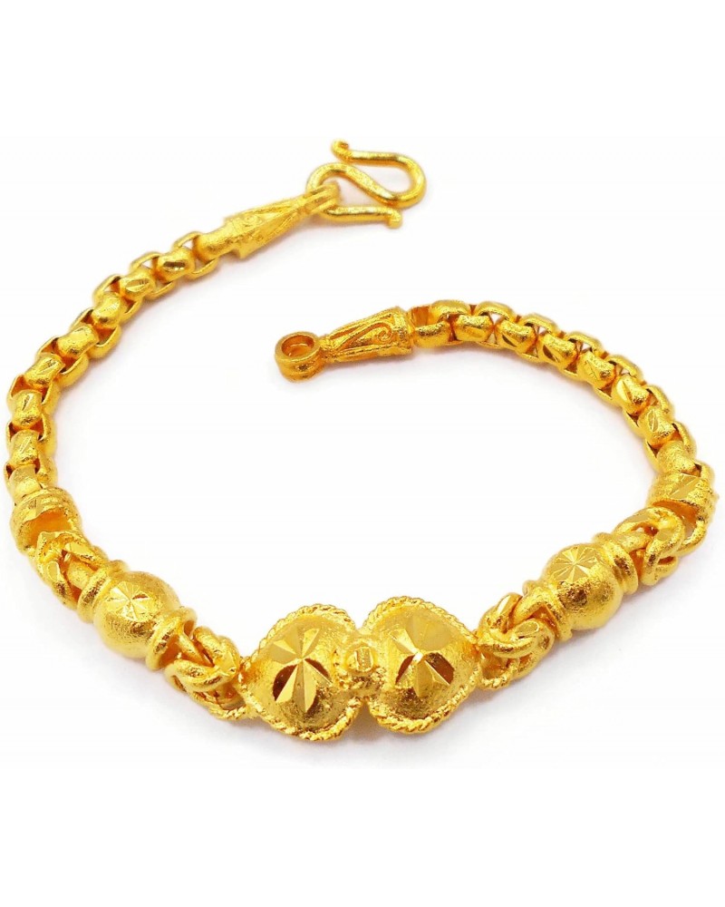 Gold Bangle 24k Gold Plated Thai Baht Yellow Gold GP Filled Bracelet 7 Inch Jewelry Women $23.91 Bracelets