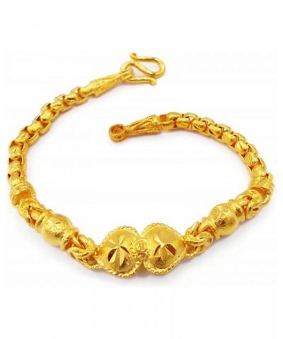 Gold Bangle 24k Gold Plated Thai Baht Yellow Gold GP Filled Bracelet 7 Inch Jewelry Women $23.91 Bracelets