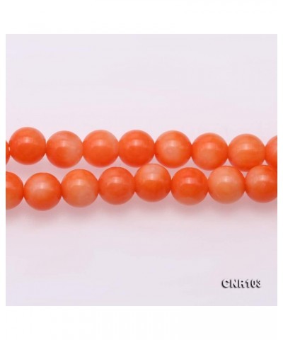 5-5.5mm Tiny Round Orange Red Coral Necklace Single Strand Coral Beads Necklaces with Green Drop Turquoise Beads 18.5 $9.66 N...