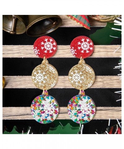 Colorful Christmas Dangle Earrings for Women Multiple styles Christmas Acrylic Earrings Sparkling Xmas $7.77 Earrings